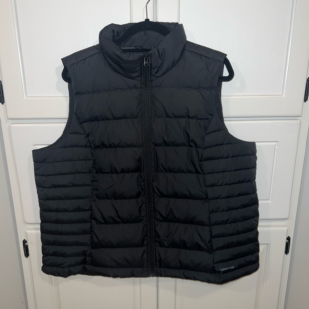 Lands' End Black Quilted Puffer Vest